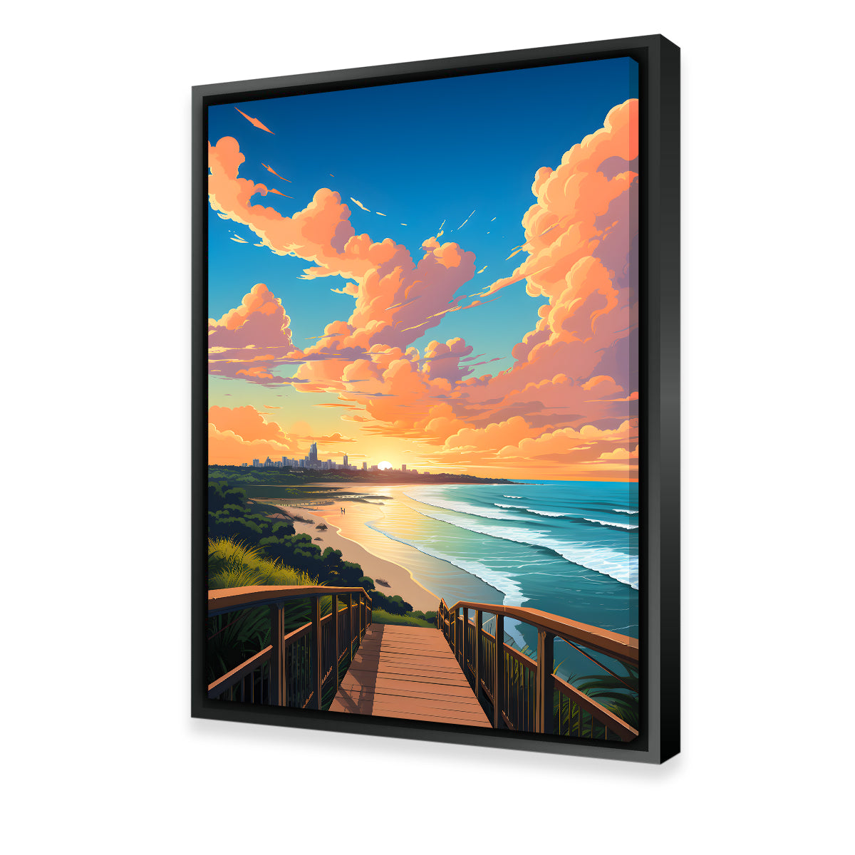 Australia Gold Coast Beach Wall Art - Premium Handmade Canvas Print