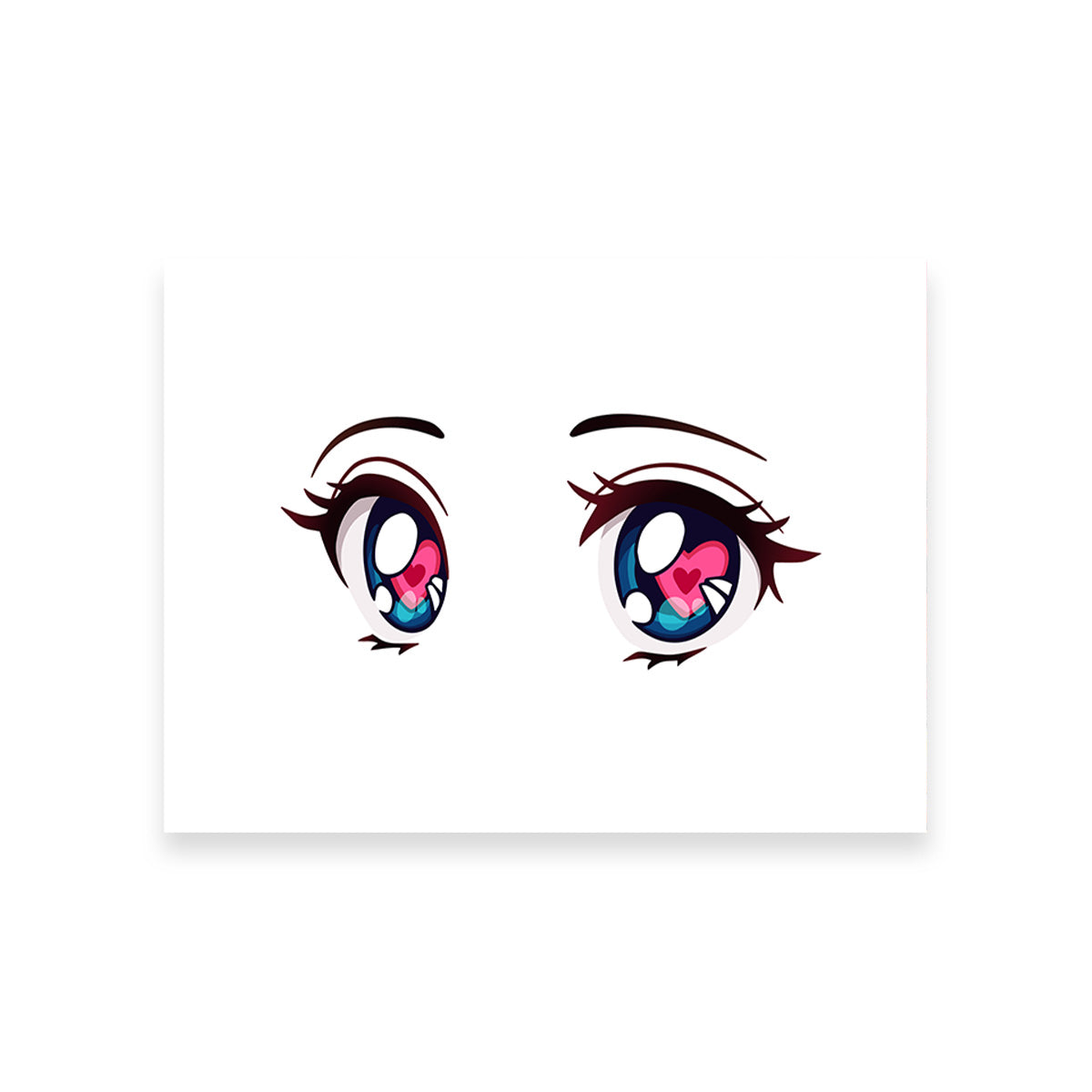 Captivating Anime Style Big Blue Eyes Wall Art