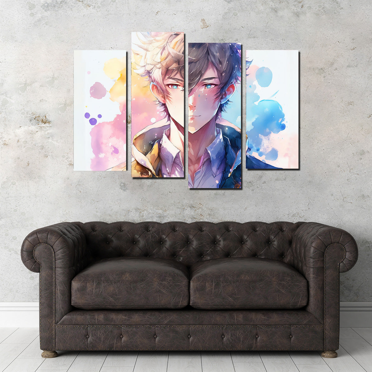 Anime Man Canvas Print - Handmade with Sustainable Pine Wood