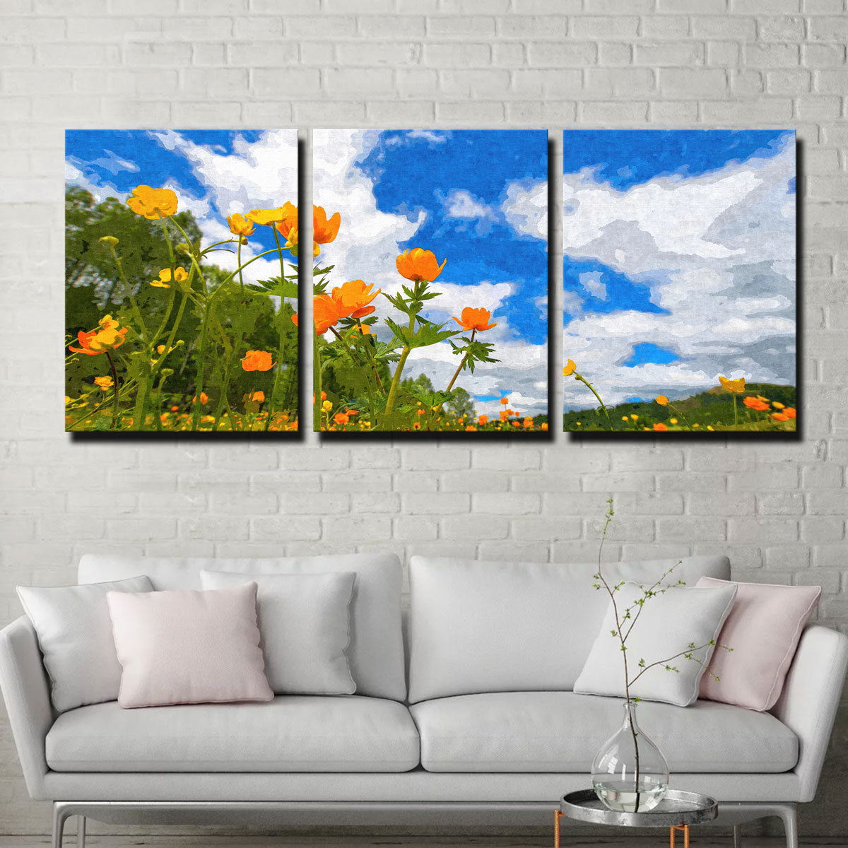 California Poppies Under The Blue Skies Stunning Wall Art by Denise Dundon