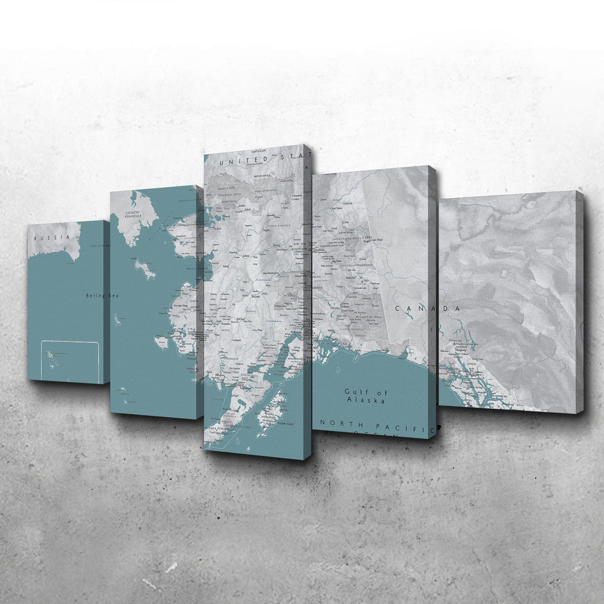 Stunning Alaska Map Wall Art by Blursbyai