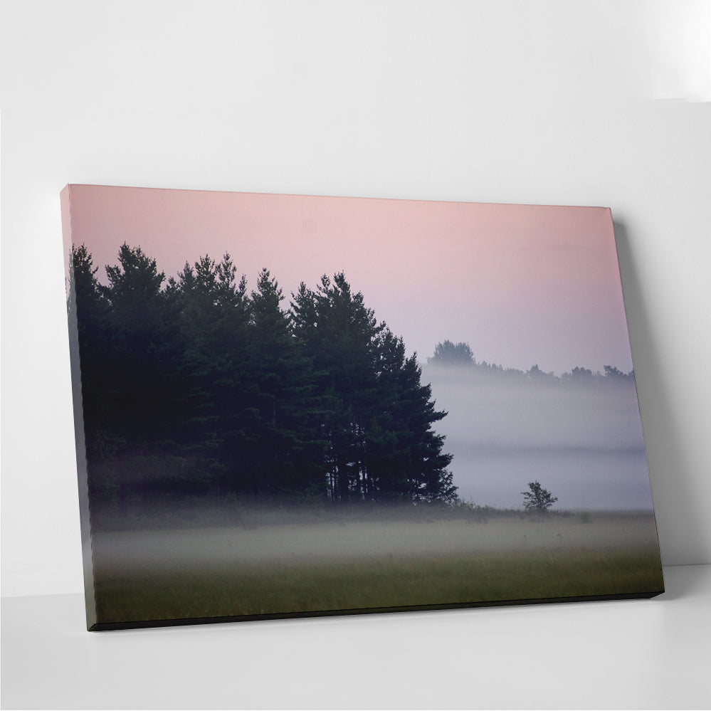 Enchanting Misty Wisconsin Morning Castle Rock Lake Wall Art - Museum-Quality Canvas