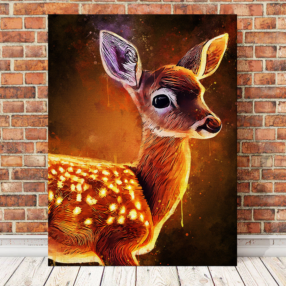 Adorable Baby Fawn Painting Wall Art for Your Home Decor