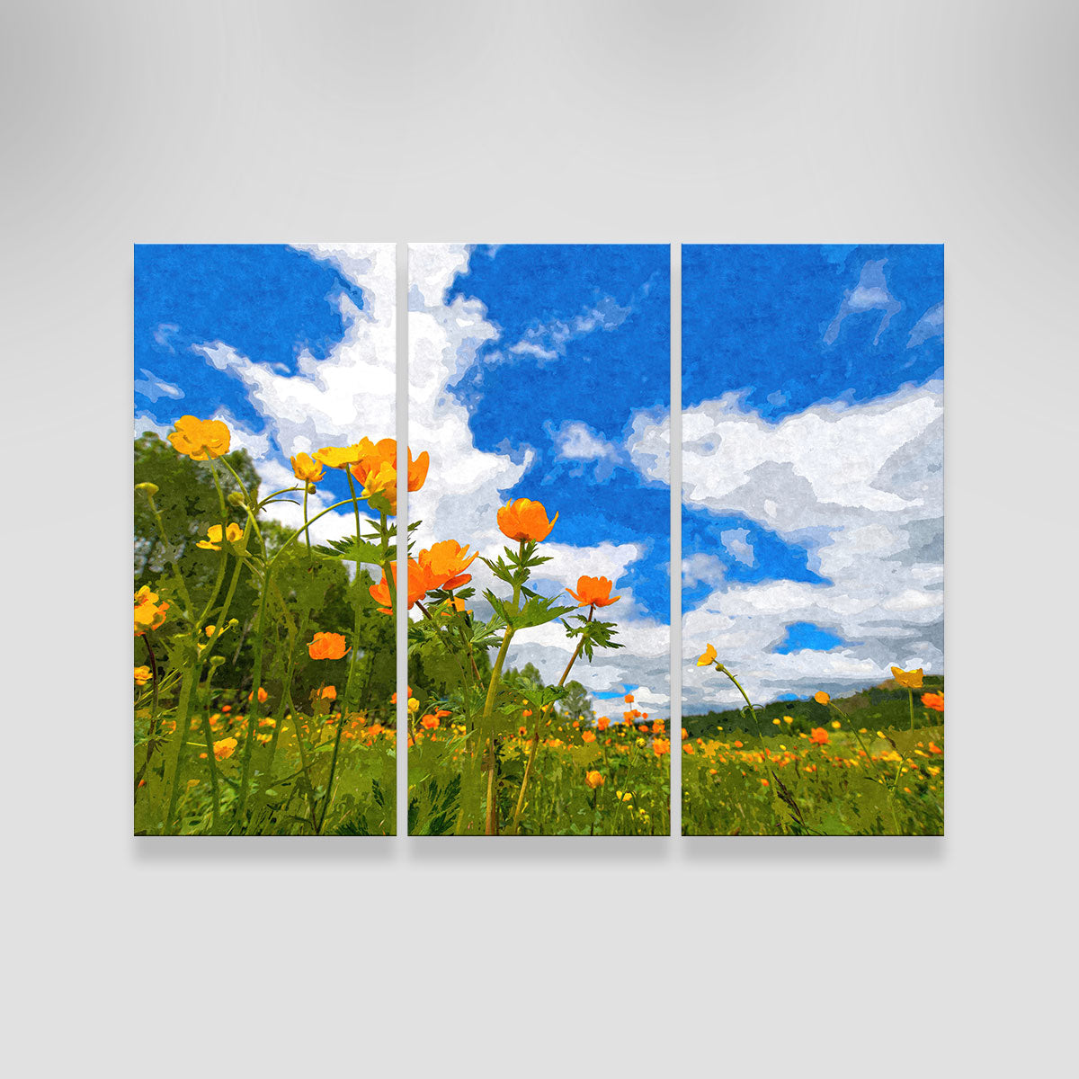 California Poppies Under The Blue Skies Stunning Wall Art by Denise Dundon
