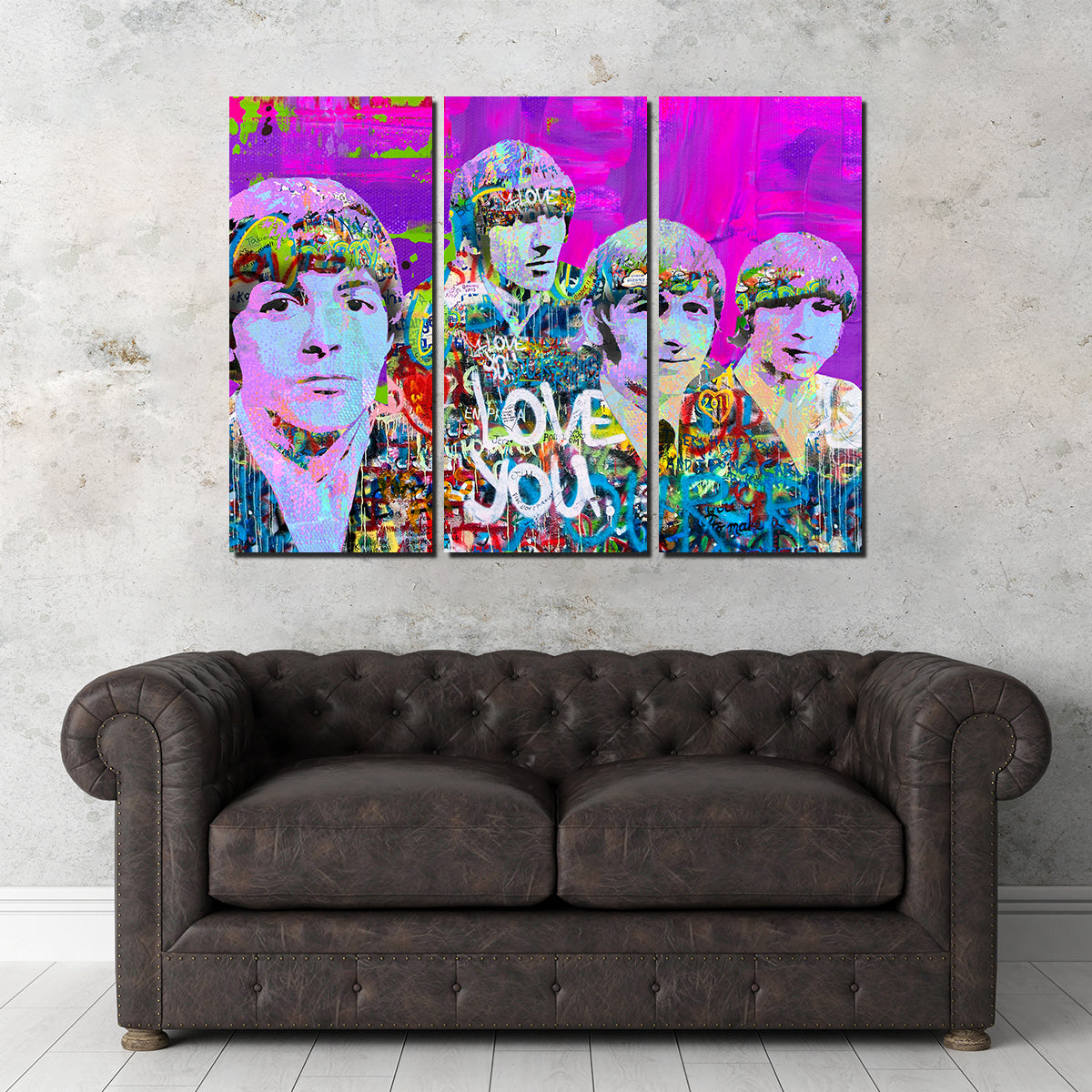 Stunning Beatles Love You Wall Art by Stephen Chambers