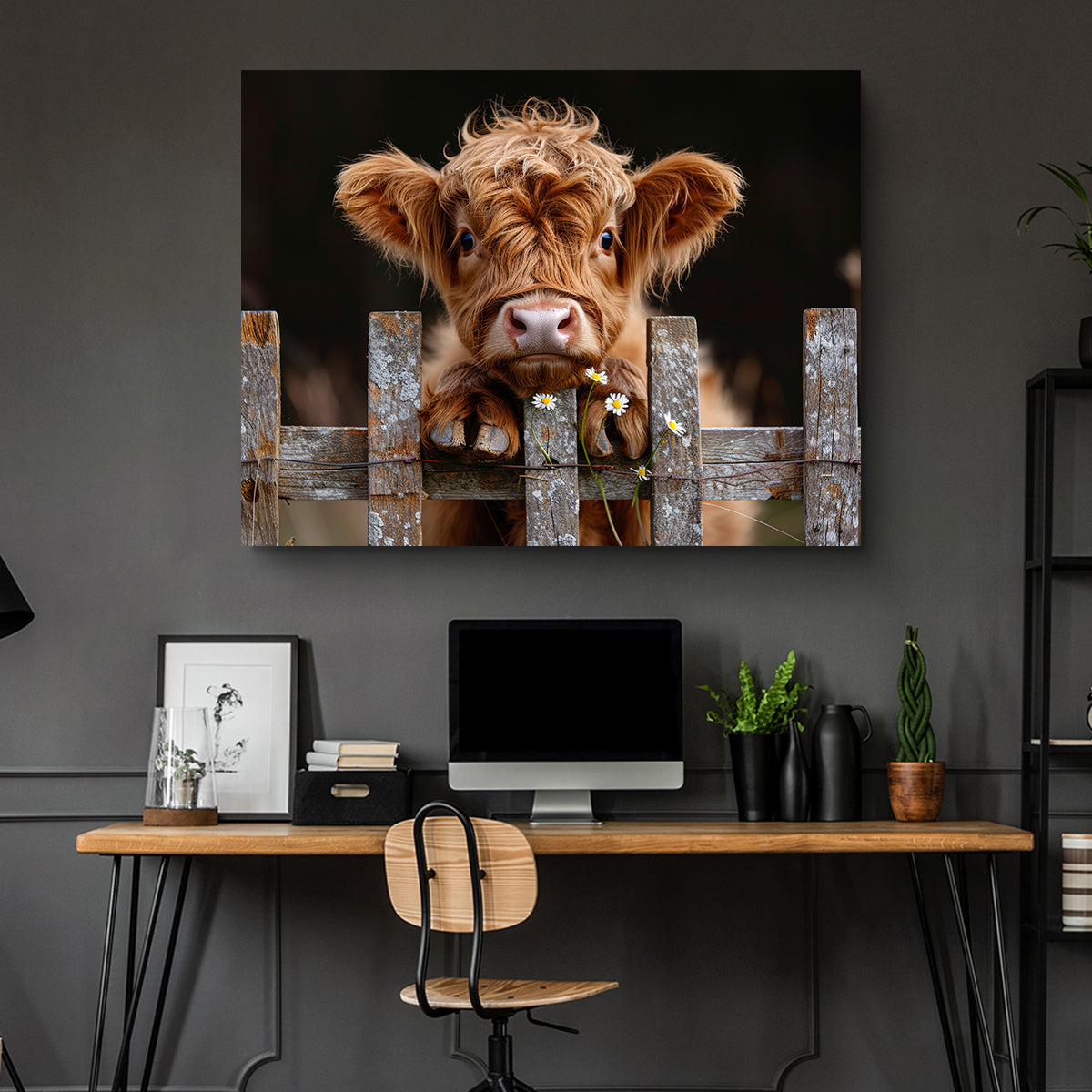 Gorgeous Highland Baby Calf Wall Art for Stunning Home Decor