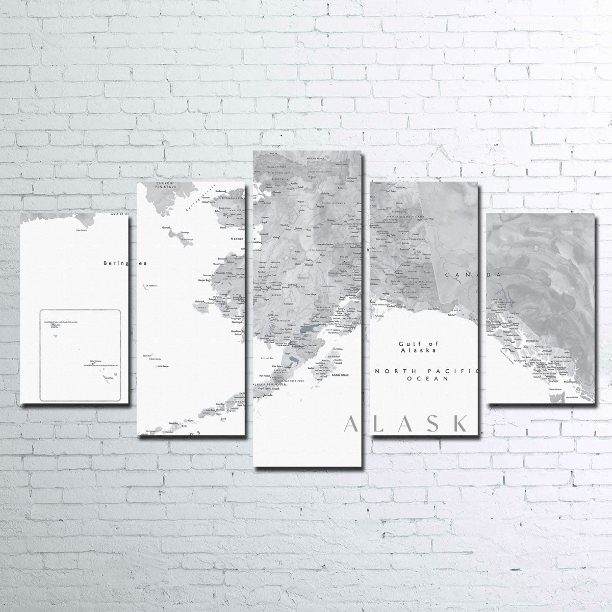 Stunning Alaska Map 2 Wall Art by Blursbyai
