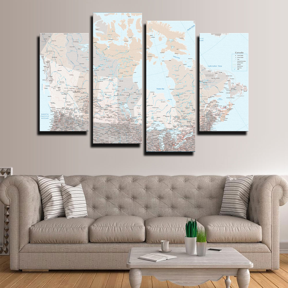 Stunning Canada Map Wall Art by Blursbyai