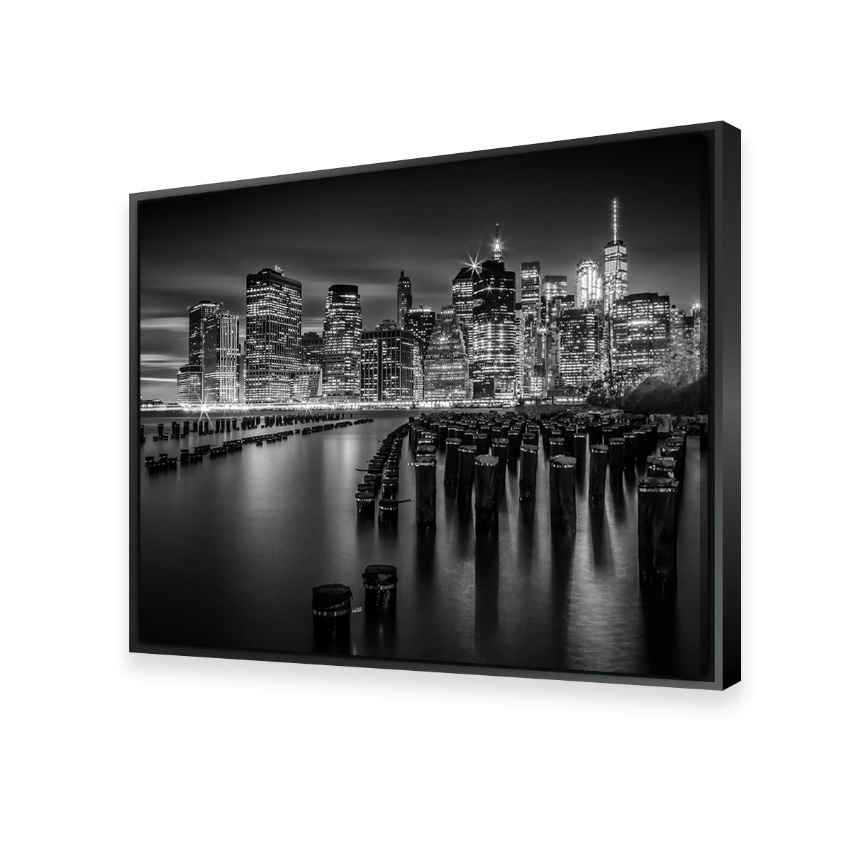 Stunning Monochrome Manhattan Skyline at Sunset Wall Art for Your Home Decor