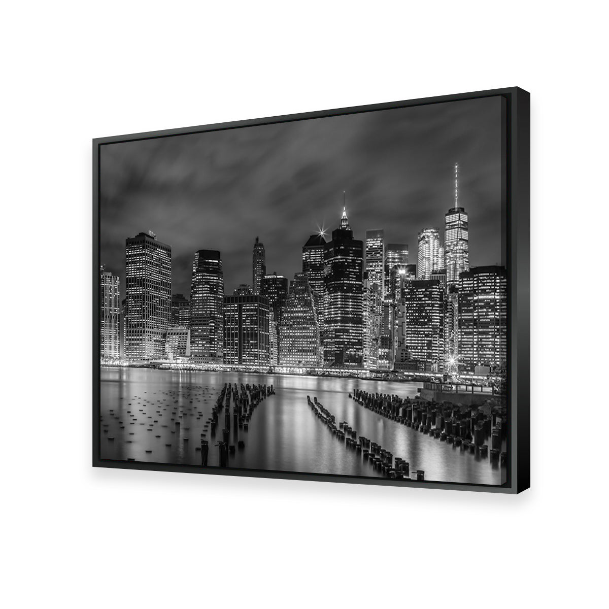 Stunning New York City Monochrome Night Impressions Wall Art by Melanie Viola