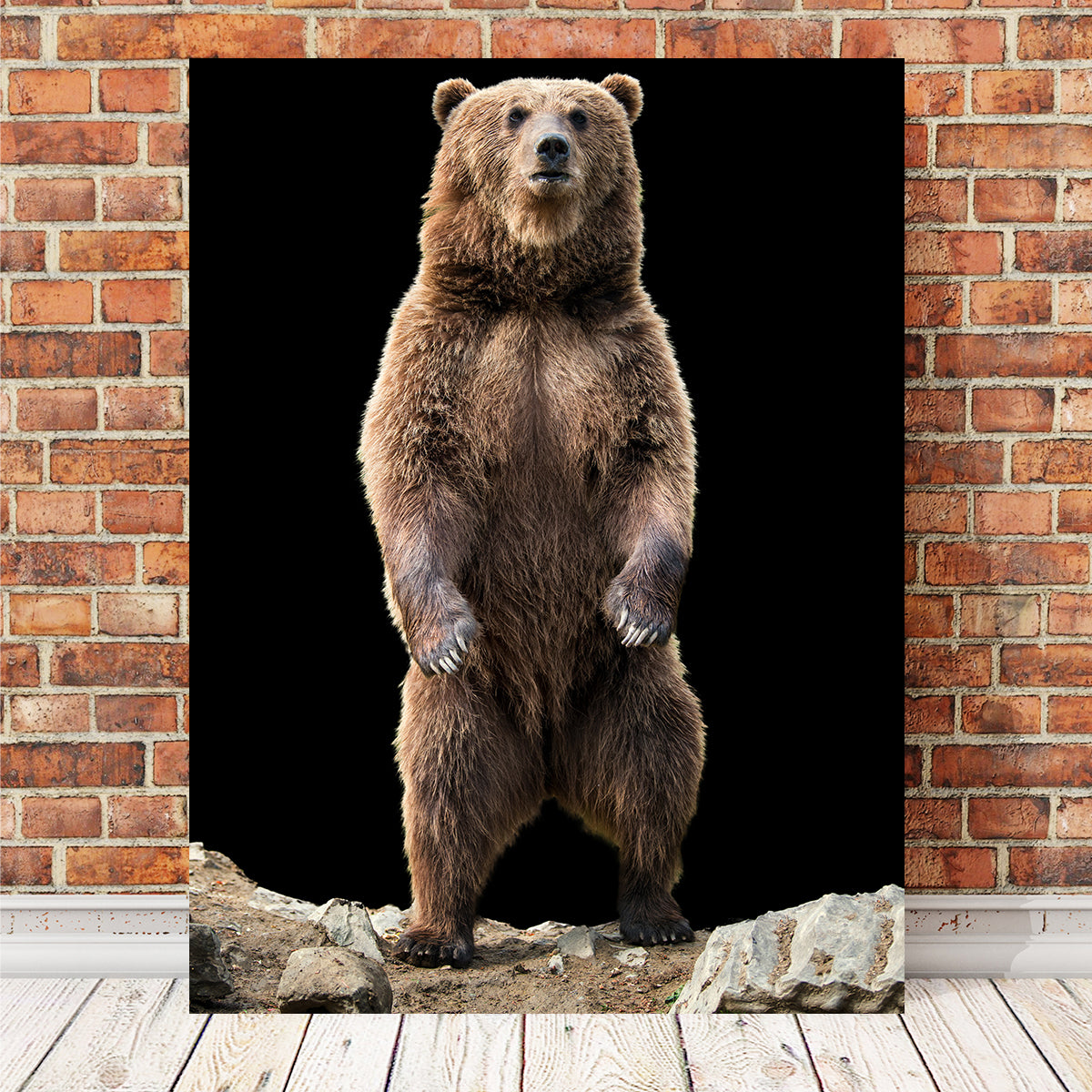 Stunning Big Brown Bear Standing Wall Art for Home Decor
