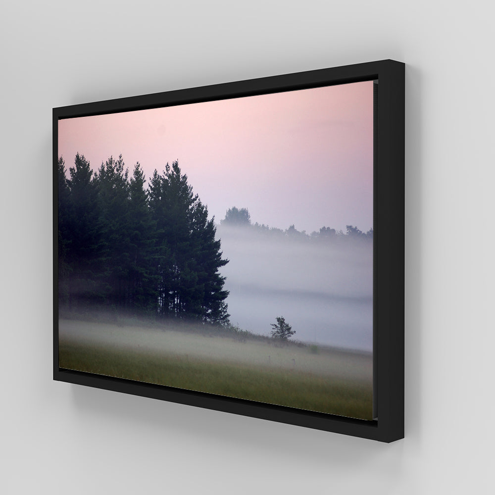 Enchanting Misty Wisconsin Morning Castle Rock Lake Wall Art - Museum-Quality Canvas