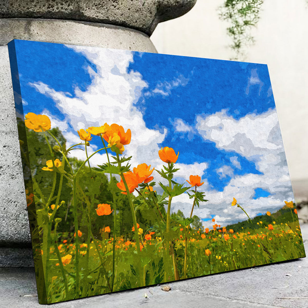 California Poppies Under The Blue Skies Stunning Wall Art by Denise Dundon