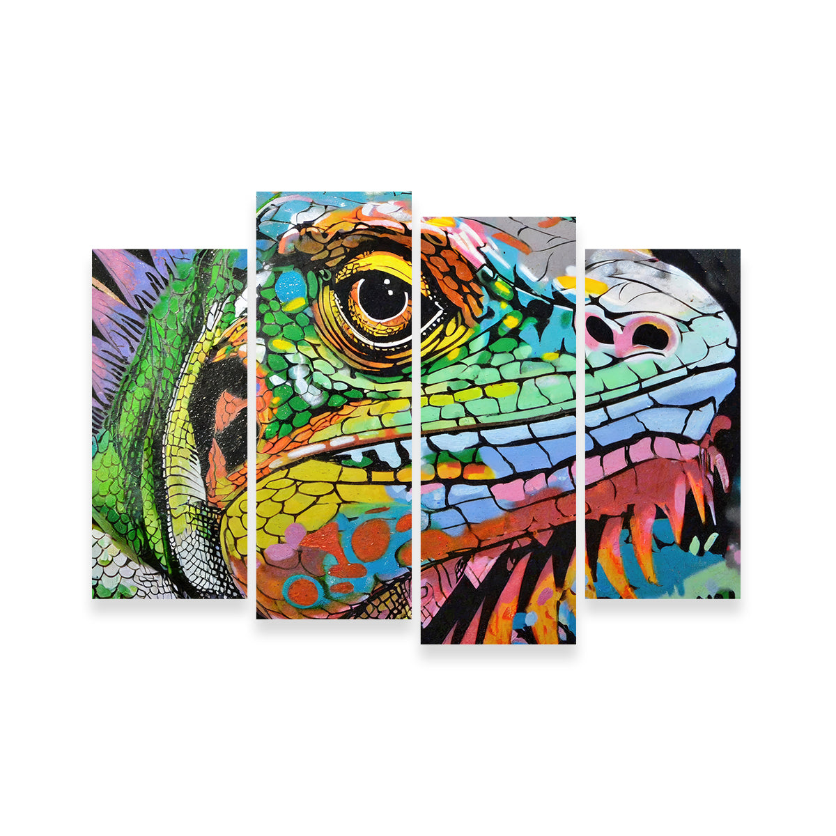Stunning Iguana Graffiti Wall Art by Stephen Chambers