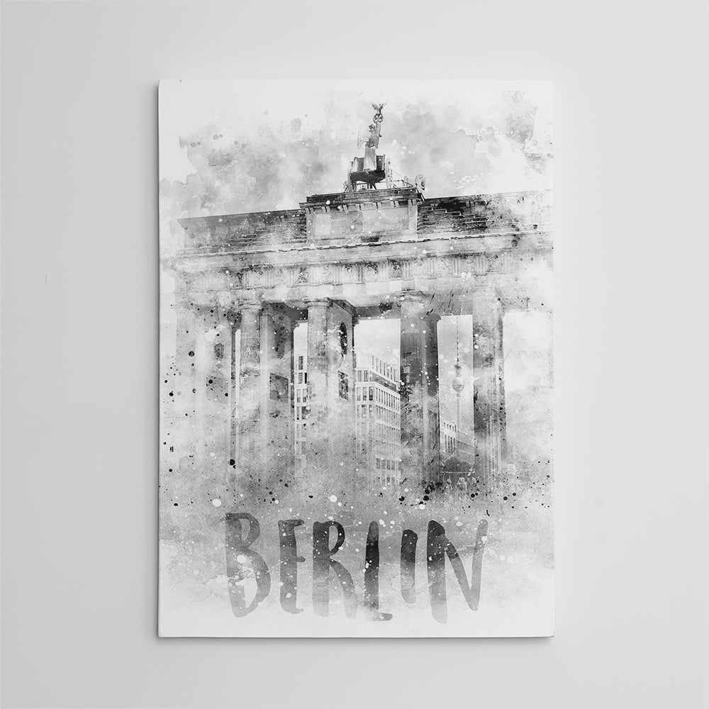 Exquisite Berlin Brandenburg Gate Watercolor Wall Art by Melanie Viola