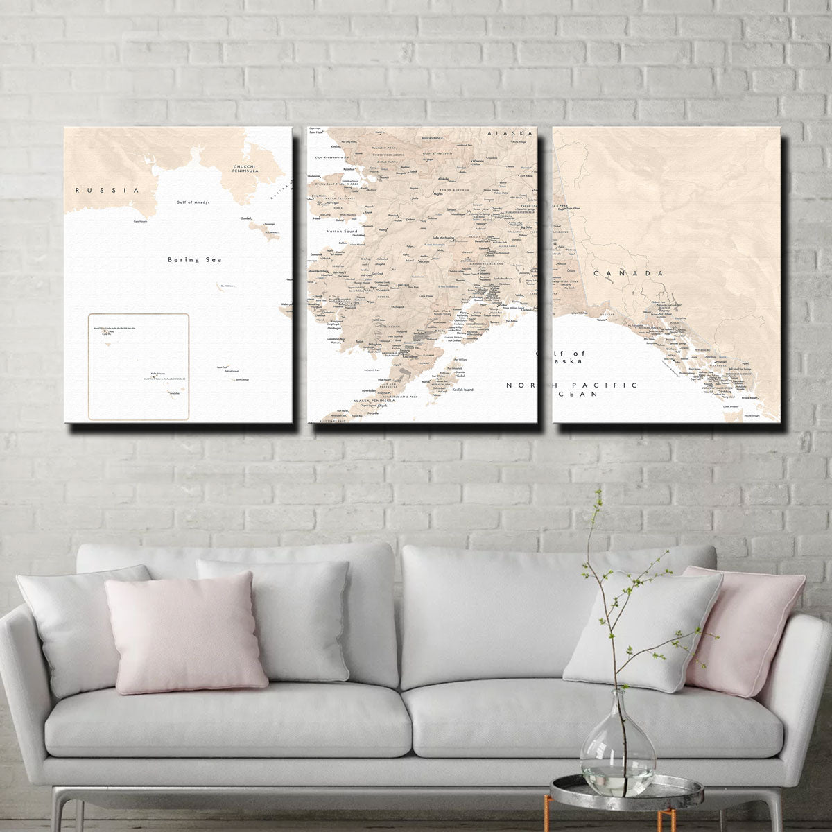 Exquisite Alaska Map 3 Wall Art for Your Home Decor