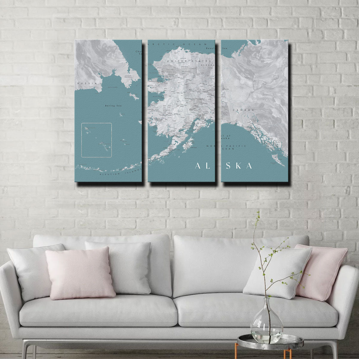 Stunning Alaska Map Wall Art by Blursbyai
