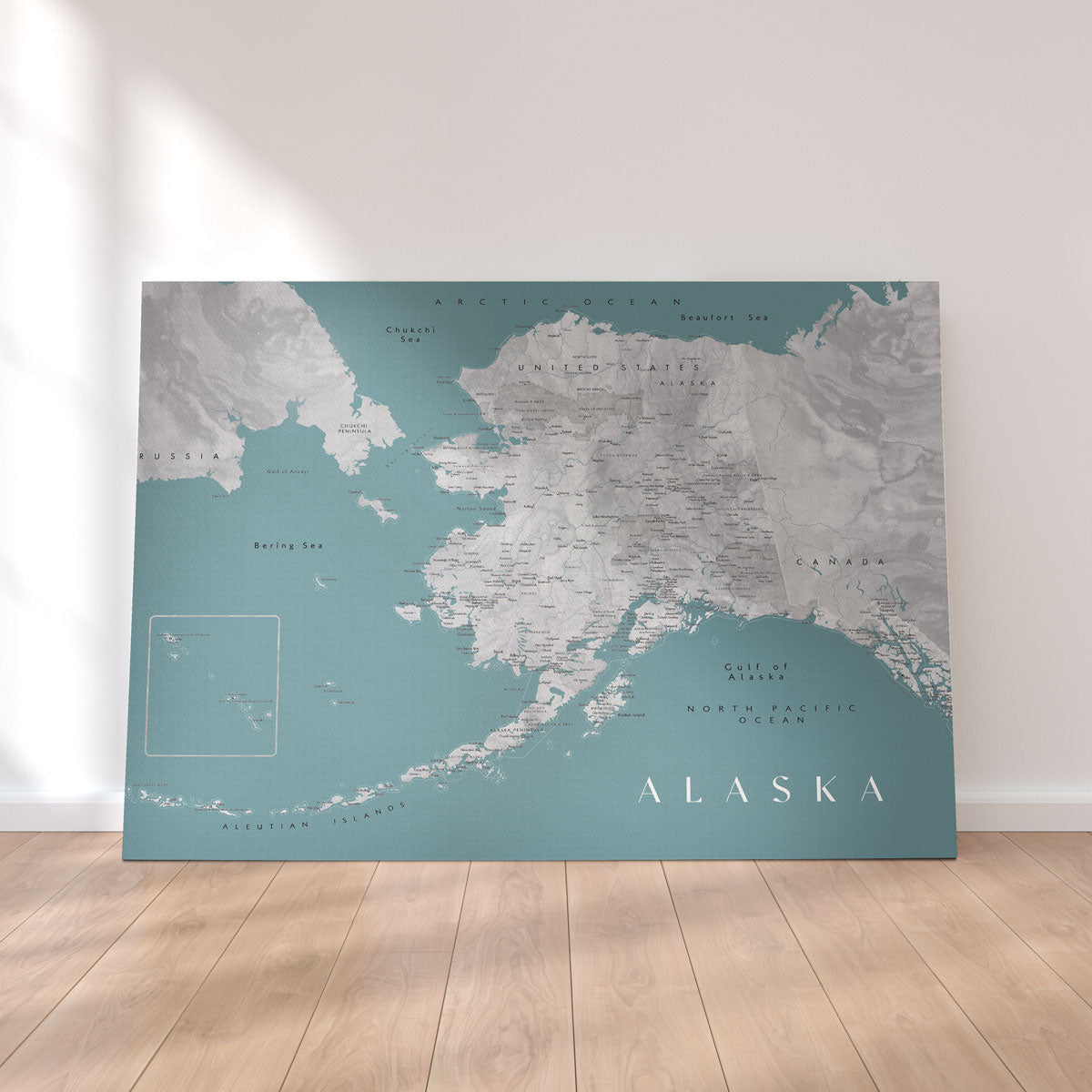 Stunning Alaska Map Wall Art by Blursbyai