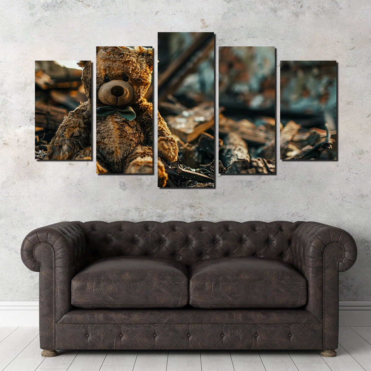 Charming Shabby Teddy Bear Wall Art for a Cozy Decor