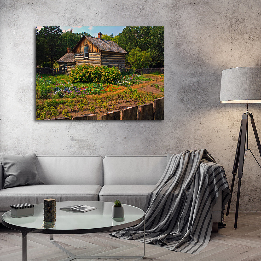 Pedersen House And Garden Wall Art - Sustainable Kiln - Dried Pine Framed Canvas