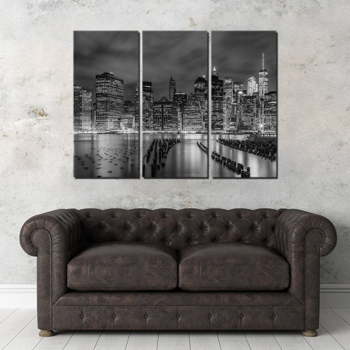Stunning New York City Monochrome Night Impressions Wall Art by Melanie Viola