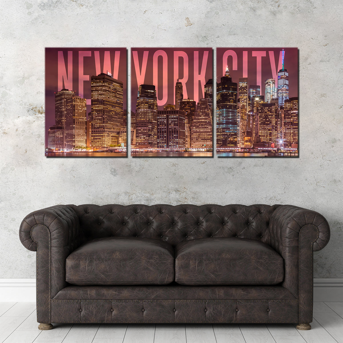 Stunning NYC Letters - Night Wall Art for Bedroom Decor
