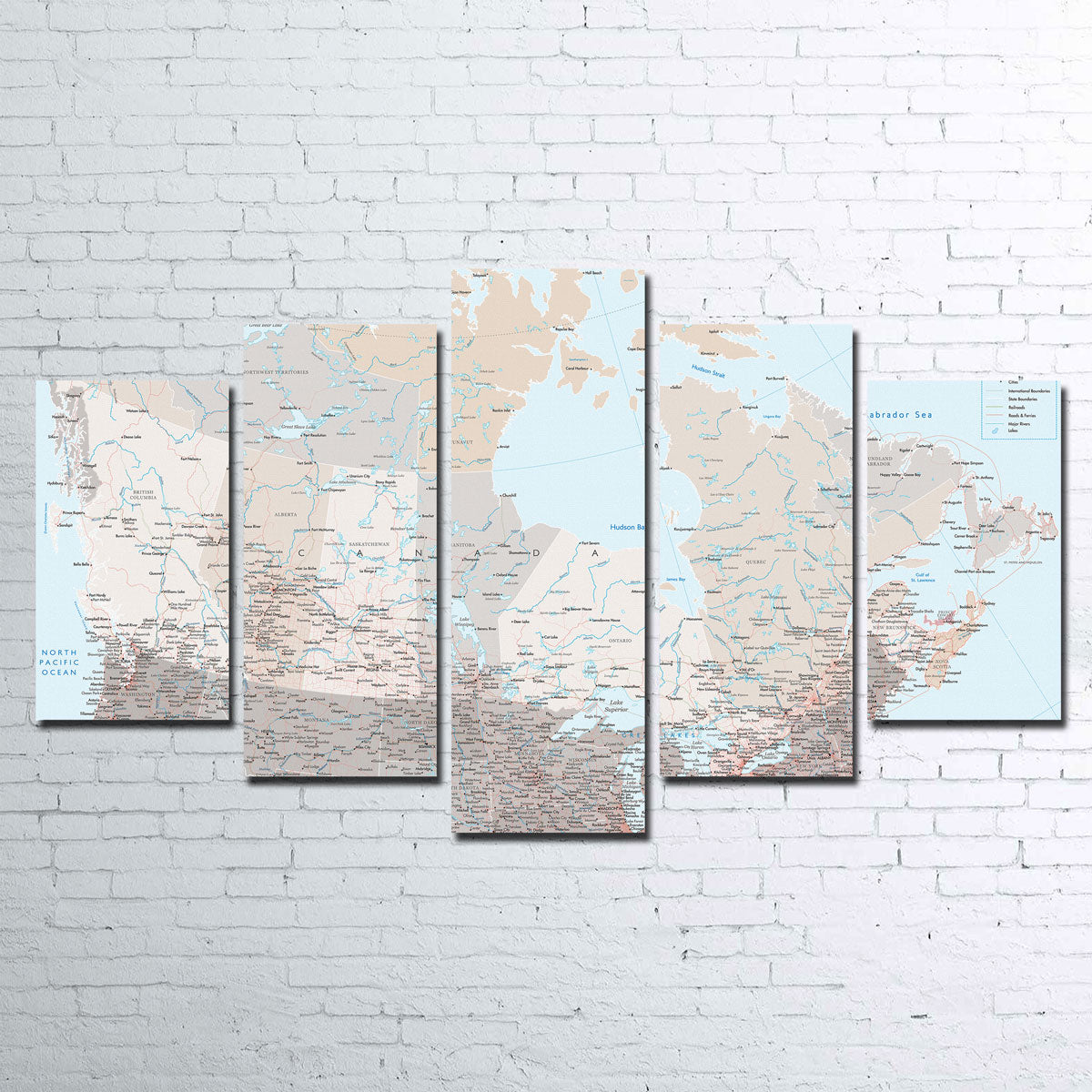 Stunning Canada Map Wall Art by Blursbyai