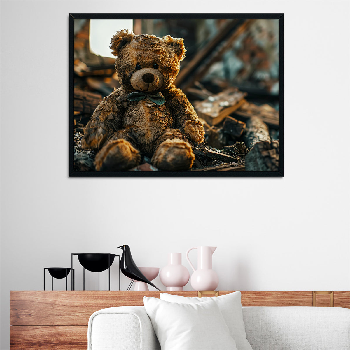 Charming Shabby Teddy Bear Wall Art for a Cozy Decor