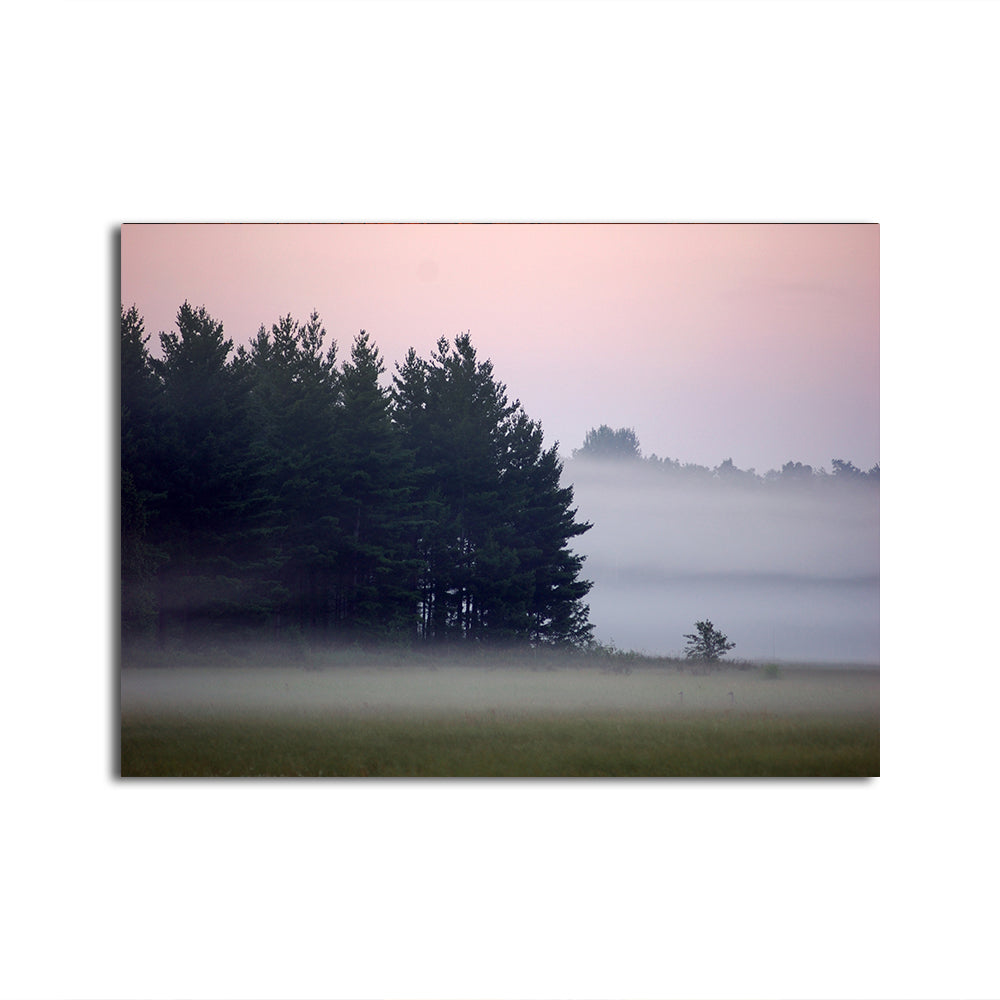 Enchanting Misty Wisconsin Morning Castle Rock Lake Wall Art - Museum-Quality Canvas