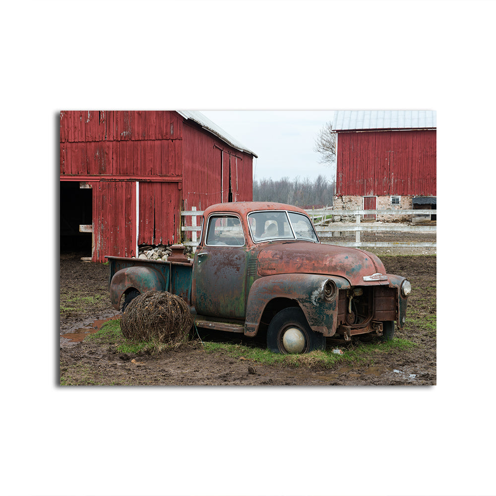 Authentic Old Wisconsin Dairy Farm Truck Wall Art - Ideal for Home Decor
