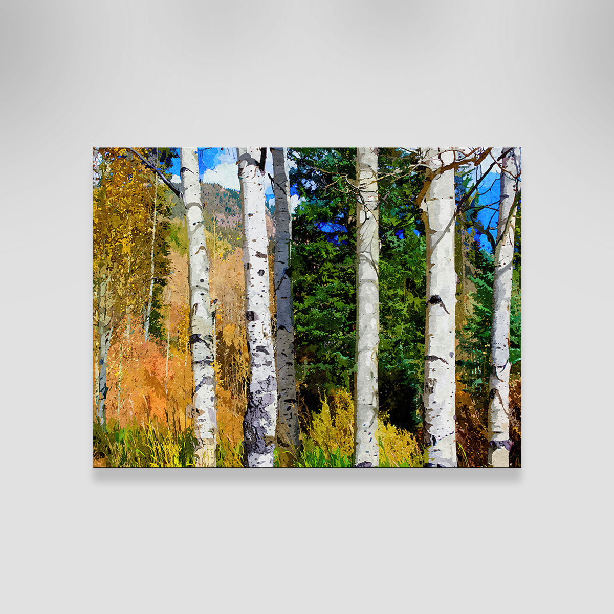 Exquisite Hillside Aspen Grove Wall Art by Denise Dundon