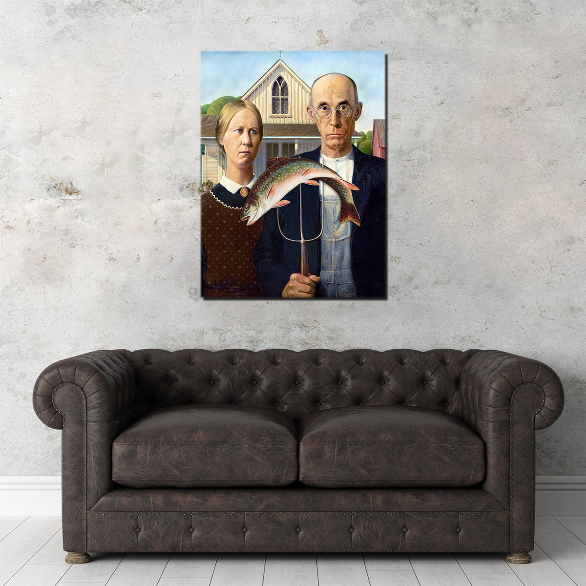 Revisited American Gothic Wall Art - A Stunning Masterpiece by Glory Days Studio