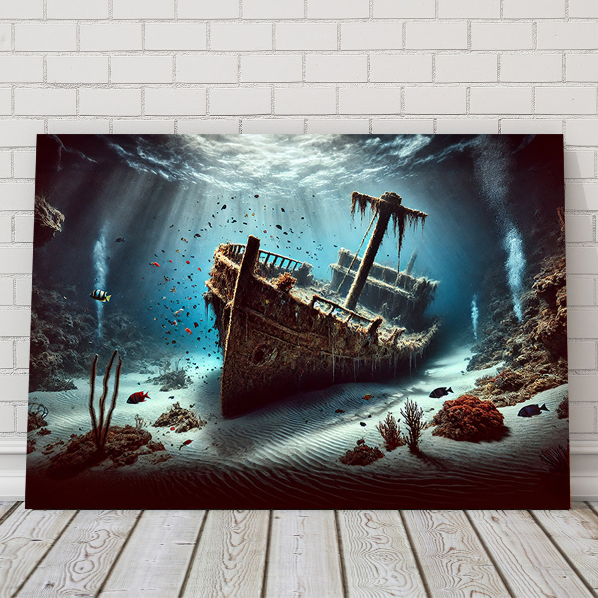 Enchanting Shipwreck on Ocean Floor Wall Art