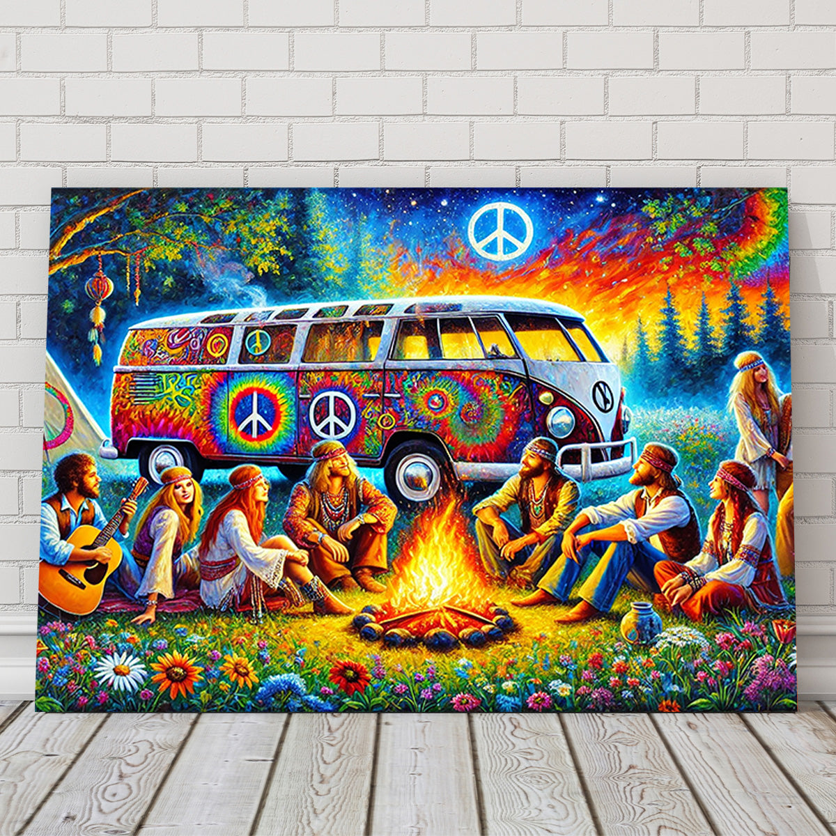Unique Hippie Campfire Wall Art for Stunning Home Decor