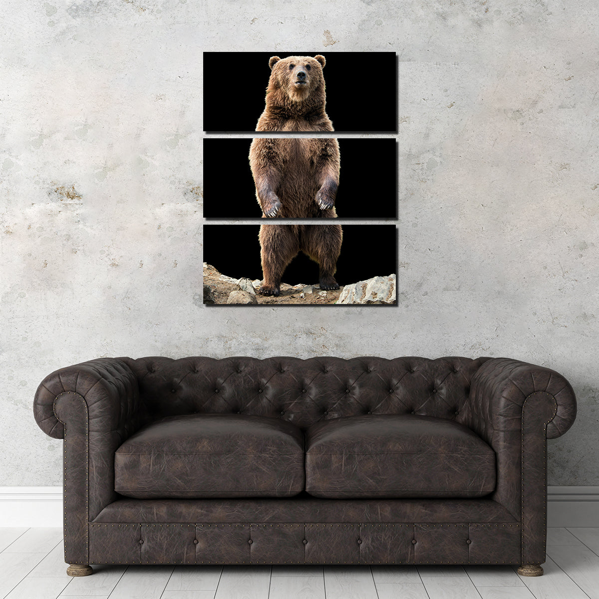 Stunning Big Brown Bear Standing Wall Art for Home Decor