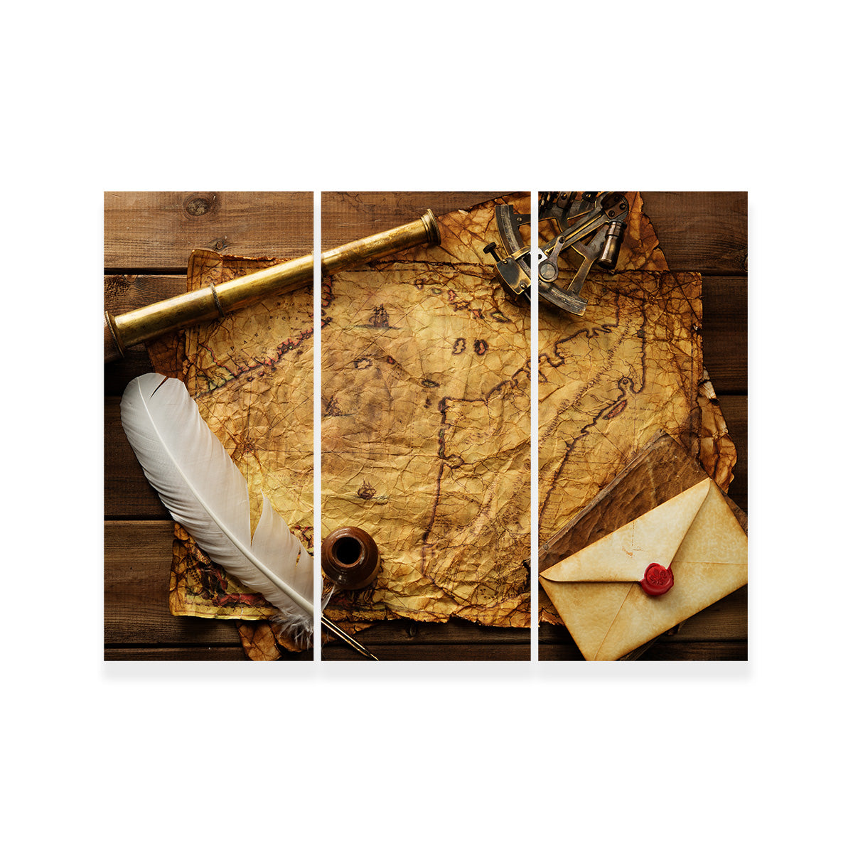 Captain's Quarters Premium Wall Art - Sustainable Pine Wood Framed Canvas