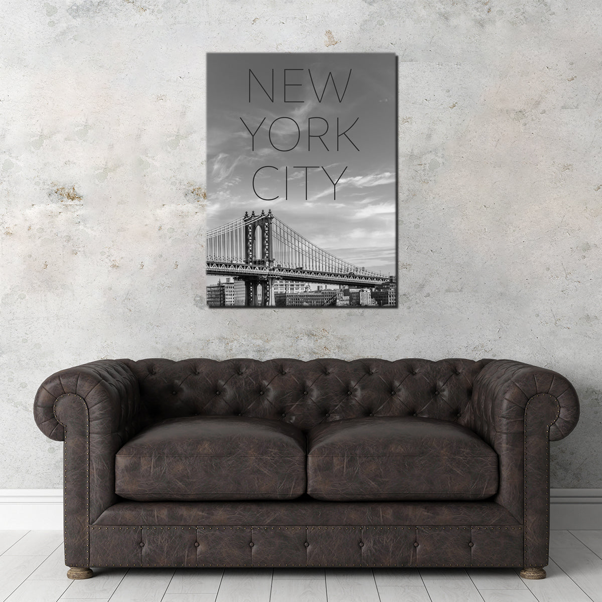 Stunning NYC Manhattan Bridge Text Wall Art by Melanie Viola