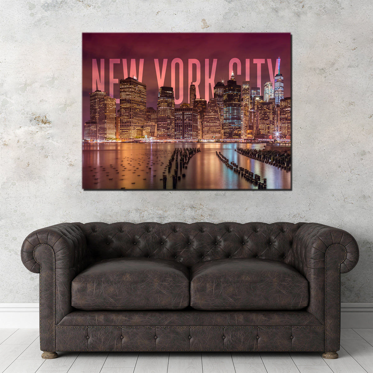 Stunning NYC Letters - Night Wall Art for Bedroom Decor