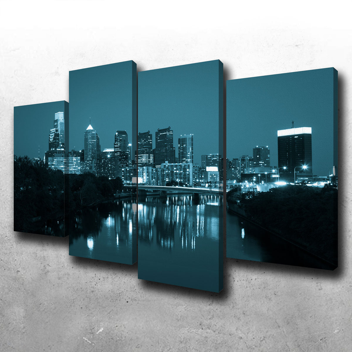 Stunning Night View of Philadelphia Wall Art for Home Decor