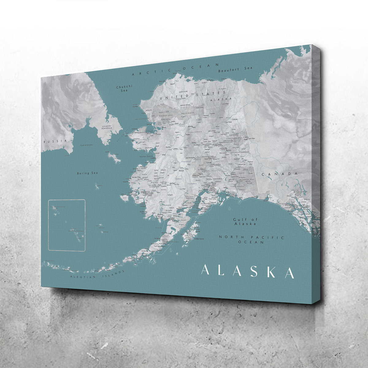Stunning Alaska Map Wall Art by Blursbyai