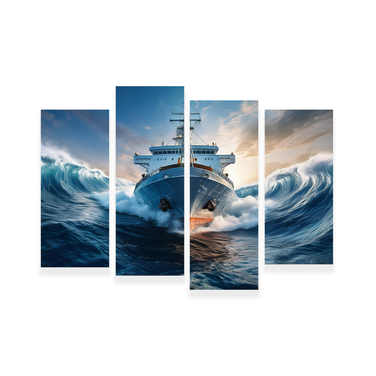 Stunning Ship in High Waves Wall Art