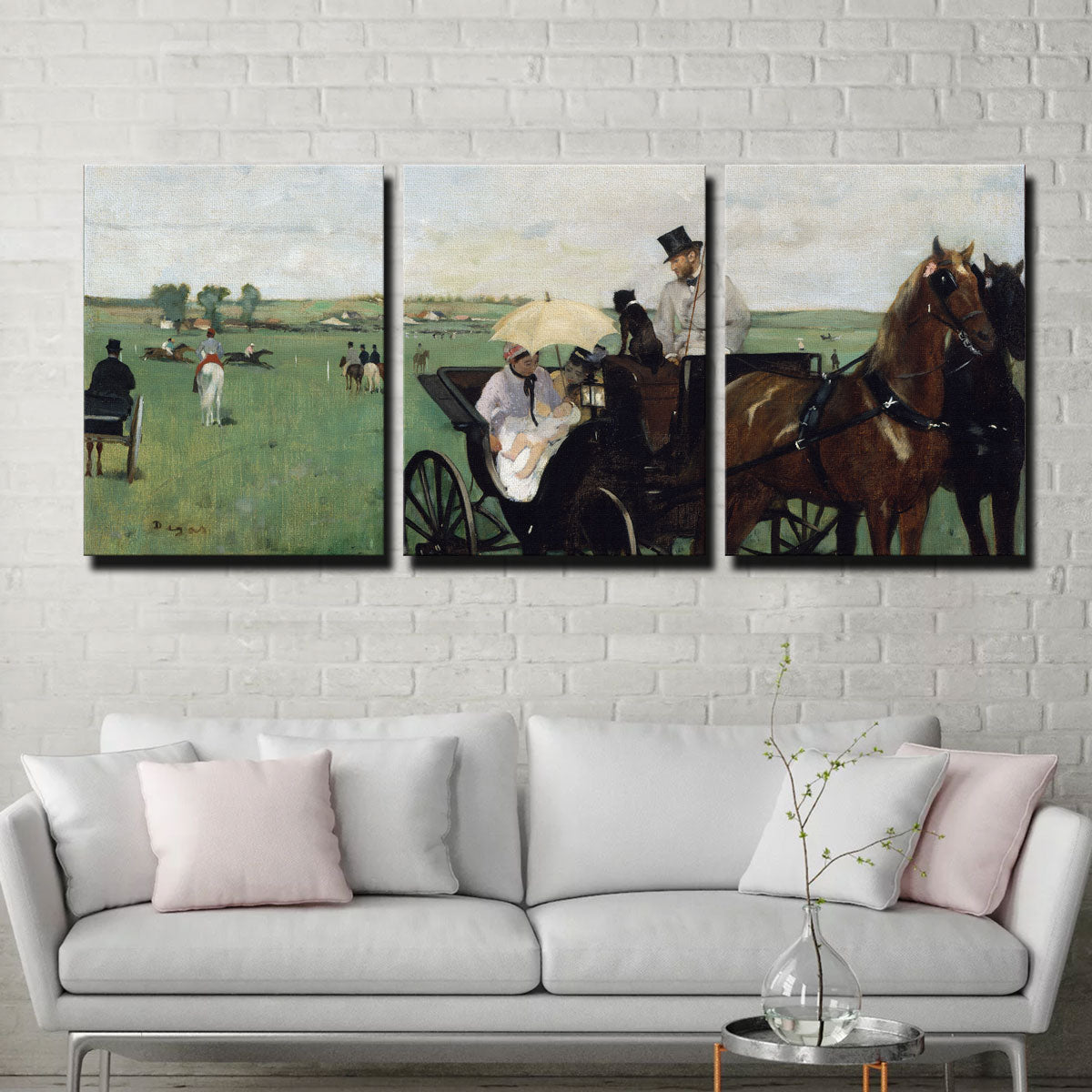 Stunning Edgar Degas At the Races in the Countryside Wall Art