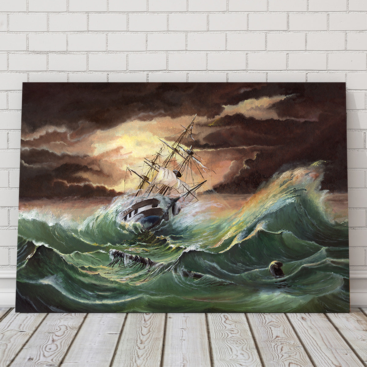 Stunning Ship in Storm Wall Art for Striking Home Decor