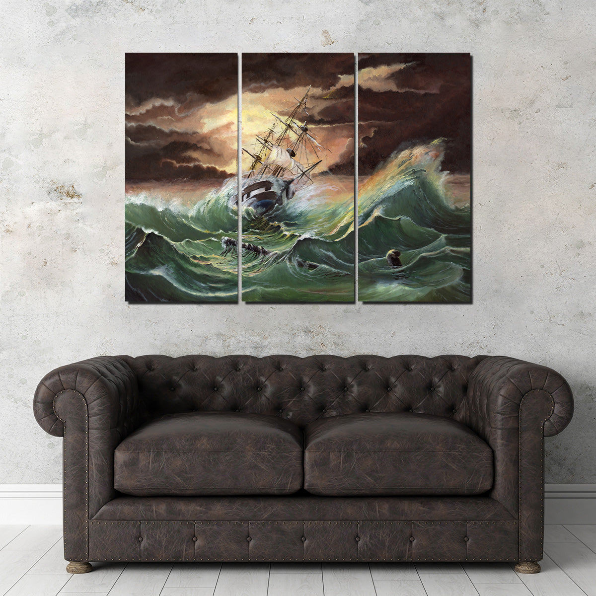 Stunning Ship in Storm Wall Art for Striking Home Decor