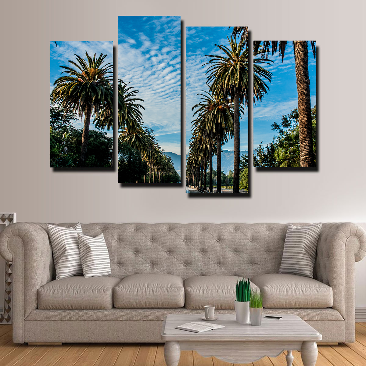 Hope Ranch Palm Drive Exquisite Wall Art by Kyle Sherry