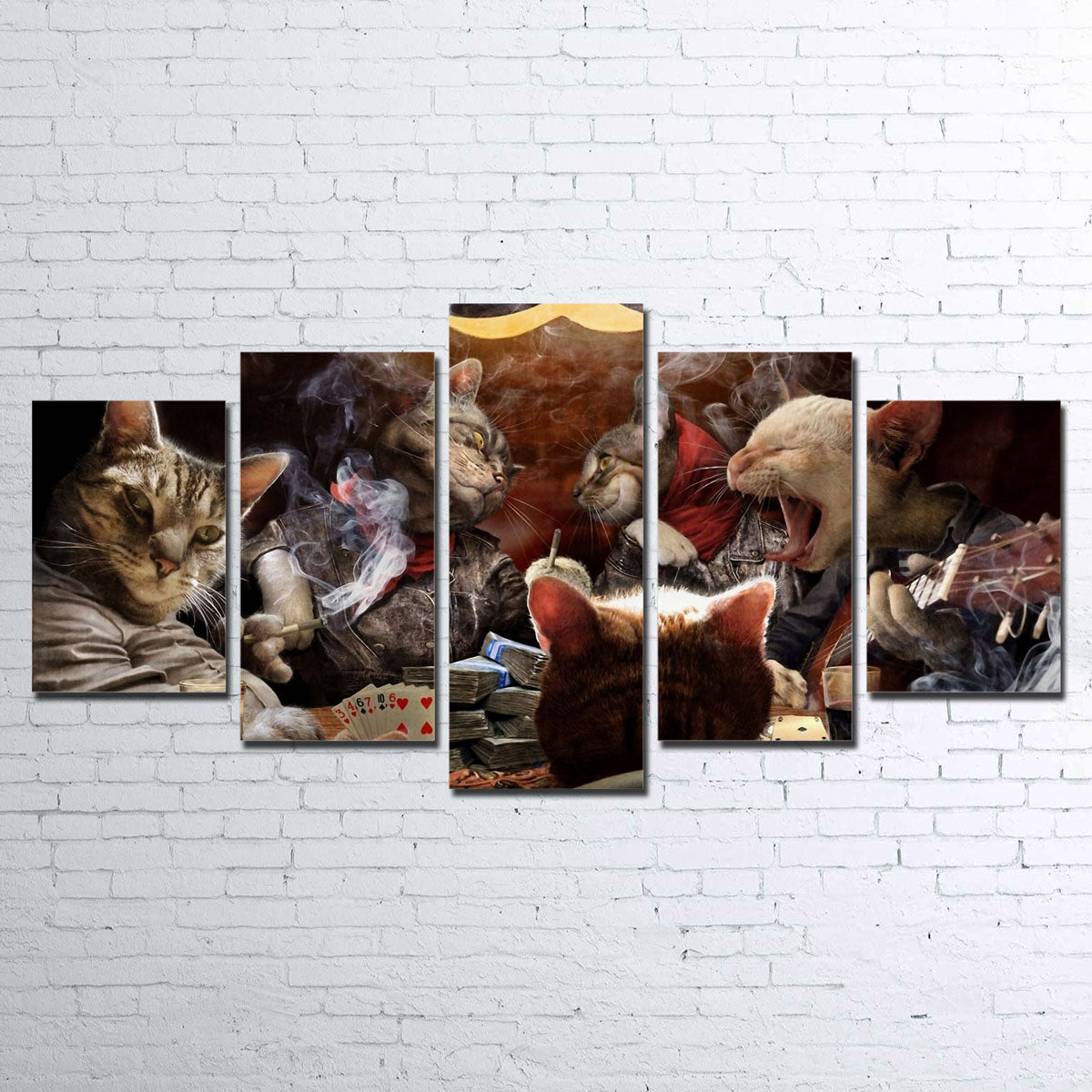Unique Cats Playing Poker Wall Art for Stunning Home Decor