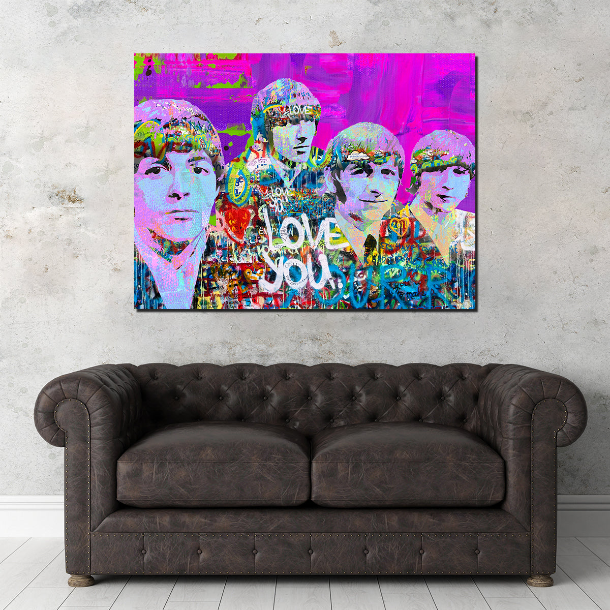 Stunning Beatles Love You Wall Art by Stephen Chambers