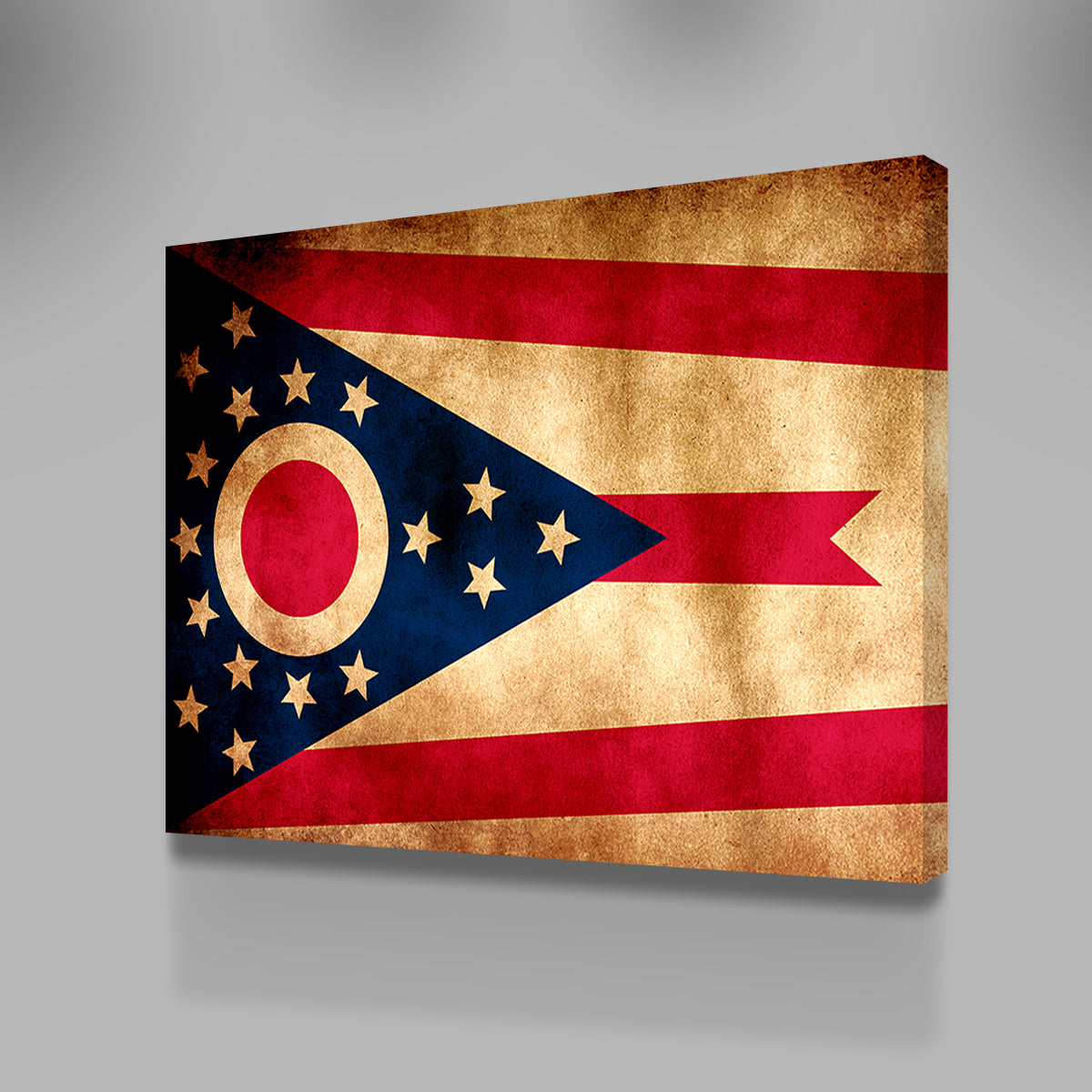 Vintage Ohio State Flag Grunge Wall Art for Stunning Home Decor