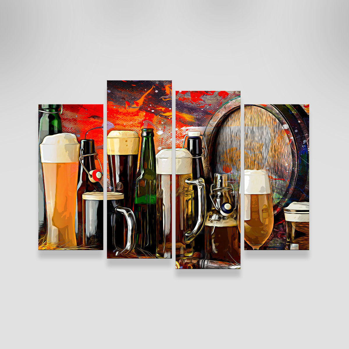 Stunning Beer Types Abstract Wall Art for Your Home Decor