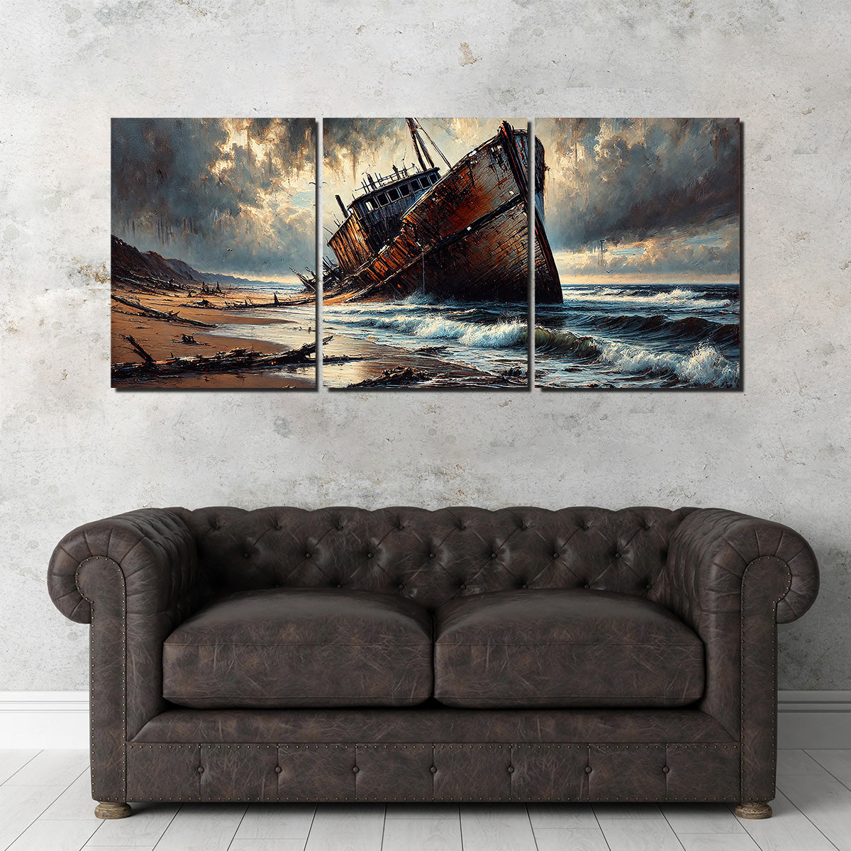 Exquisite Shipwreck Canvas Print for Wall Decor